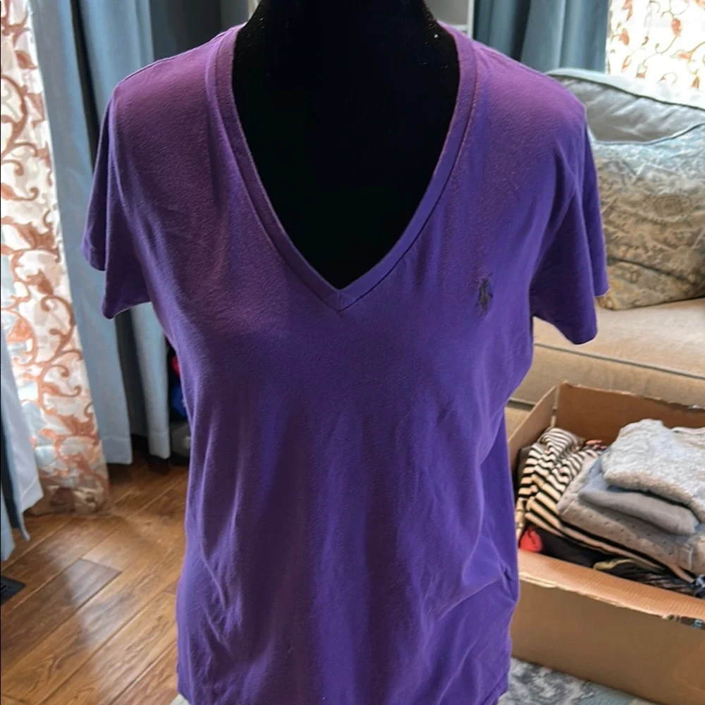 Polo by Ralph Lauren Purple Fitted Short Sleeve Tee - Picture 1 of 3